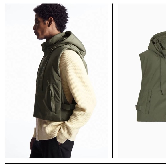 COS Buckled-side padded hood gilet NWOT - Picture 4 of 11